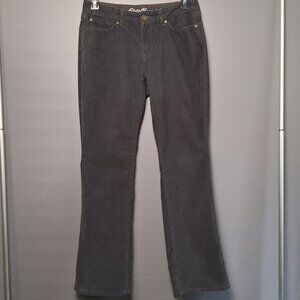 Women's Eddie Bauer charcoal grey corduroy jean pants size 8 Curvy Bootcut